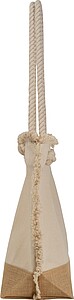Oeko-Tex ® beach bag natural with jute bottom and cord, beige