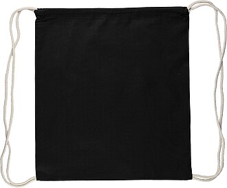Oeko-Tex cotton (140 gsm) drawstring backpack Bridget, black
