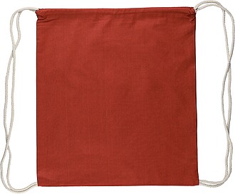 Oeko-Tex cotton (140 gsm) drawstring backpack Bridget, red