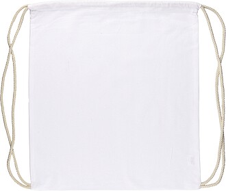Oeko-Tex cotton (140 gsm) drawstring backpack Bridget, white