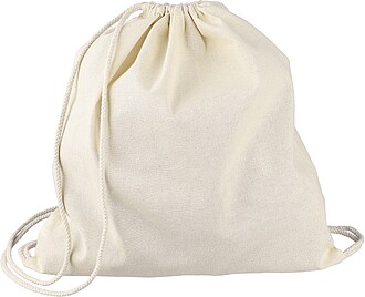 Oeko-Tex cotton (150 gsm) drawstring backpack Georgia, khaki