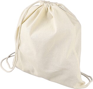 Oeko-Tex cotton (150 gsm) drawstring backpack Georgia, khaki