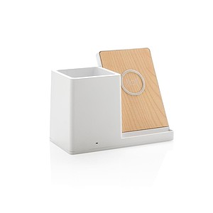 Ontario 5W wireless charger with pen holder, white