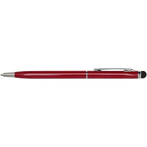 Ore aluminium ballpoint pen with stylus (blue ink), red