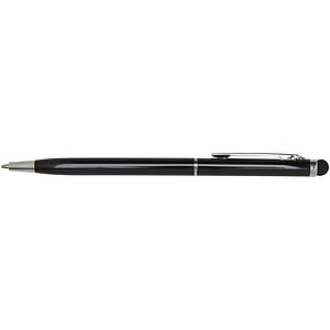 Ore aluminium ballpoint pen with stylus (blue ink), solid black
