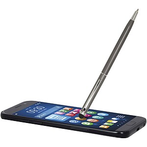 Ore aluminium ballpoint pen with stylus (blue ink), titanium