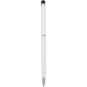 Ore aluminium ballpoint pen with stylus (blue ink), white