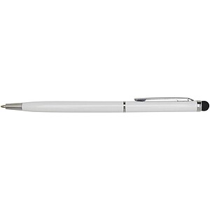 Ore aluminium ballpoint pen with stylus (blue ink), white