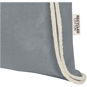 Oregon 140 g/m2 GRS recycled cotton drawstring bag, grey