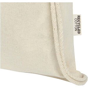 Oregon 140 g/m2 GRS recycled cotton drawstring bag, natural
