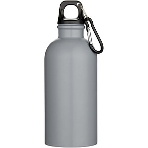 Oregon 400 ml matte RCS recycled single wall stainless steel water bottle with carabiner, grey