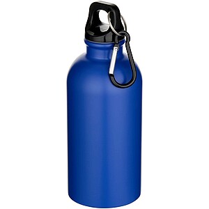 Oregon 400 ml matte RCS recycled single wall stainless steel water bottle with carabiner, royal blue