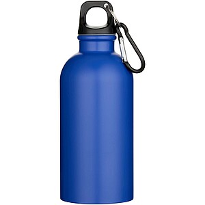Oregon 400 ml matte RCS recycled single wall stainless steel water bottle with carabiner, royal blue