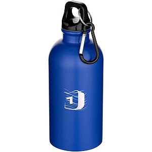 Oregon 400 ml matte RCS recycled single wall stainless steel water bottle with carabiner, royal blue