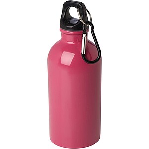 Oregon 400 ml RCS certified single wall stainless steel water bottle with carabiner, magenta