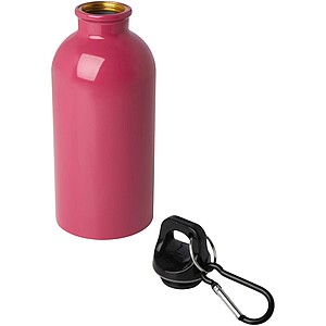 Oregon 400 ml RCS certified single wall stainless steel water bottle with carabiner, magenta