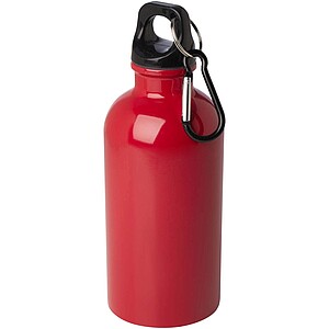 Oregon 400 ml RCS certified single wall stainless steel water bottle with carabiner, red