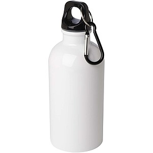Oregon 400 ml RCS certified single wall stainless steel water bottle with carabiner, white