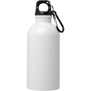 Oregon 400 ml RCS certified single wall stainless steel water bottle with carabiner, white