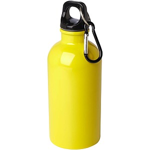 Oregon 400 ml RCS certified single wall stainless steel water bottle with carabiner, yellow
