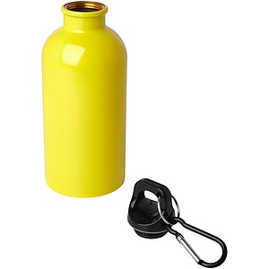 Oregon 400 ml RCS certified single wall stainless steel water bottle with carabiner, yellow
