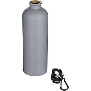 Oregon 750 ml matte RCS recycled single wall stainless steel water bottle with carabiner, grey