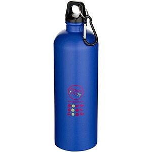 Oregon 750 ml matte RCS recycled single wall stainless steel water bottle with carabiner, royal blue