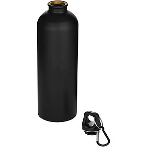 Oregon 750 ml matte RCS recycled single wall stainless steel water bottle with carabiner, solid black