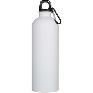 Oregon 750 ml matte RCS recycled single wall stainless steel water bottle with carabiner, white
