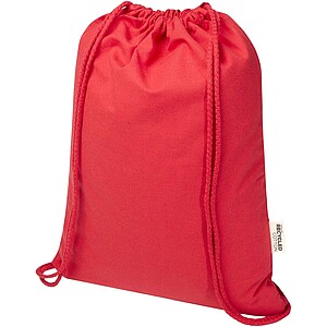 Oregon Blend 140 g/m2 GRS recycled drawstring bag 5L, red