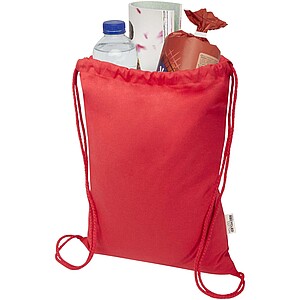 Oregon Blend 140 g/m2 GRS recycled drawstring bag 5L, red