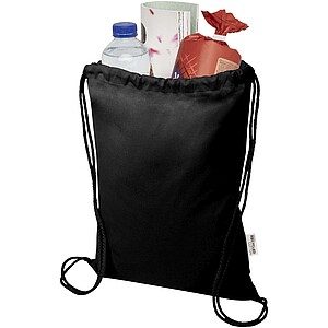 Oregon Blend 140 g/m2 GRS recycled drawstring bag 5L, solid black