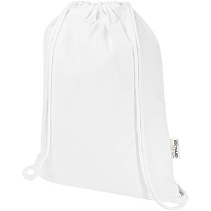 Oregon Blend 140 g/m2 GRS recycled drawstring bag 5L, white