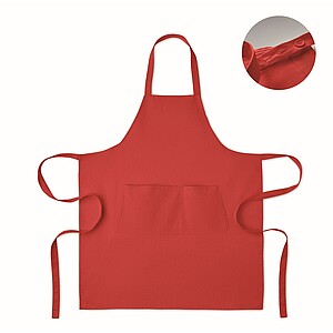 Organic cotton apron 240 gr/m2, red