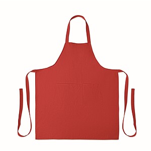 Organic cotton apron 240 gr/m2, red