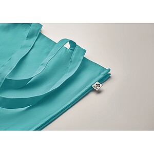 Organic cotton shopping bag, turquoise