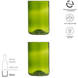 Originalhome 280 ml drinking glass set, green