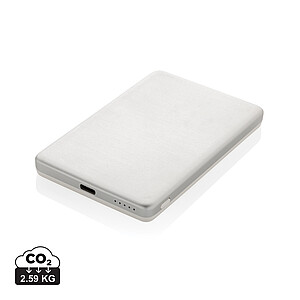 Orion RCS recycled aluminum 5000 mah 5W magnetic powerbank, silver