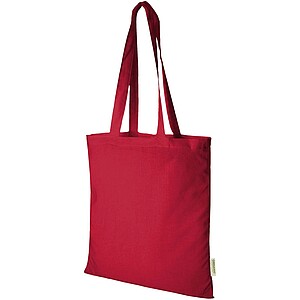 Orissa 140 g/m2 organic cotton tote bag 7L, red