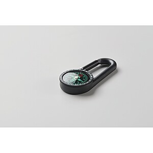 Outdoor compass with carabiner, black