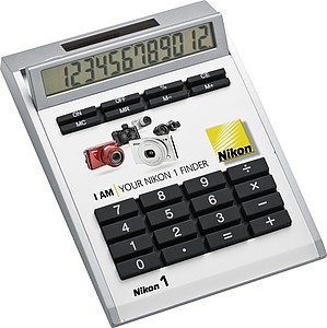 Own-design desk calculator with insert without holes, small
