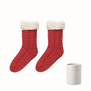 Pair of cable knit slipper socks