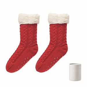 Pair of cable knit slipper socks