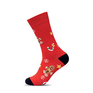 Pair of Christmas socks L, red