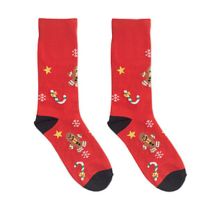 Pair of Christmas socks L, red