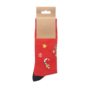 Pair of Christmas socks L, red