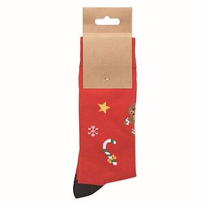 Pair of Christmas socks L, red