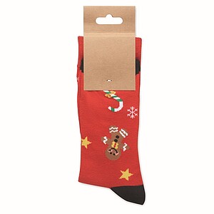 Pair of Christmas socks L, red