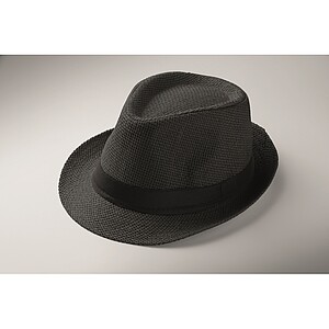 Paper straw hat, black
