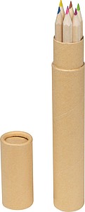 Paperboard quiver with 7 pencils, brown
